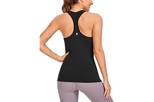 CRZ YOGA Women's Butterluxe Yoga Workout Tank Tops Racerback Sleeveless Camisole Athletic Gym Shirts