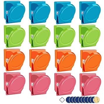 SOSMAR 16PCS Clips de Metal para Nevera, tablón de anuncios para ...