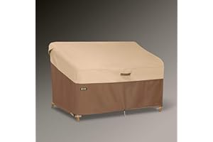 Classic Accessories Veranda's Best Waterproof Patio Sofa/Loveseat Cover, 58 x 33 x 32 Inch, Earth