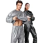 Sauna Suit, Lightweight Sauna Sweat Suit, Anti Rip Sweats Suit for Men Women, Gym Fitness Workout Suits Top Pants