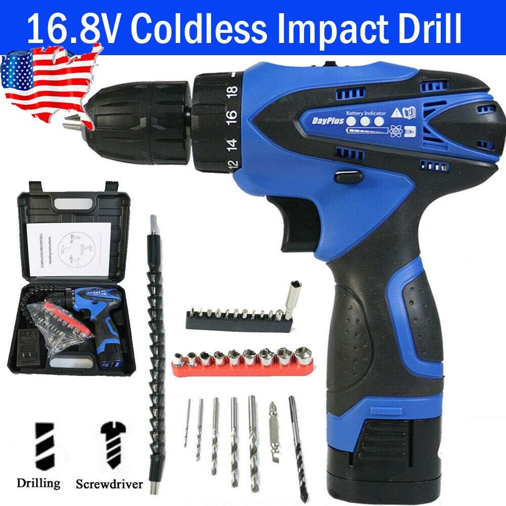 16.8V Cordless Drill Driver Kit with 1x1500mAh Lithiumion
