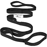 Abiarst Stretching Strap Yoga Straps for Physical Therapy, 10 Loops Non-Elastic Stretch Band for Pilates, Flexibility, Exercise and Gymnastics