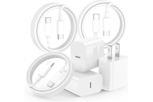 OXIVANE iPhone 17 16 15 Charger Fast Charging,3-Pack 20W USB C Charger Block with 60W Type C to USB C Cable Cord 6FT,Compatible with iPhone 17/17 Pro/17 Pro Max/17 Air/16/16 Pro Max/16 Pro/16 Plus/15/15 Pro