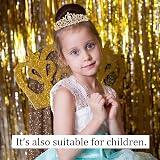 DRESHOW Rhinestone Birthday Tiara Crown & Glitter Sash Queen Girl Set view 4