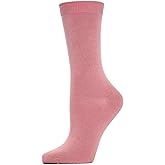 MeMoi Women's Flat-Knit Rayan Blend Crew Socks