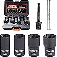 YEKEPRO 6 PCS Lug Nut Removal Tool, 1/2-inch Drive Impact Twist Socket Set & Bolt Extractor Set, Wheel Lock Removal Kit for R