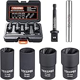 YEKEPRO 6PCS Lug Nut Removal Tool, 1/2 Inch Bolt Extractor Set | Impact twist socket set, 17,19,21,22mm wheel lock removal kit for removing damaged, frozen, nuts &amp; screws, Cr-Mo steel