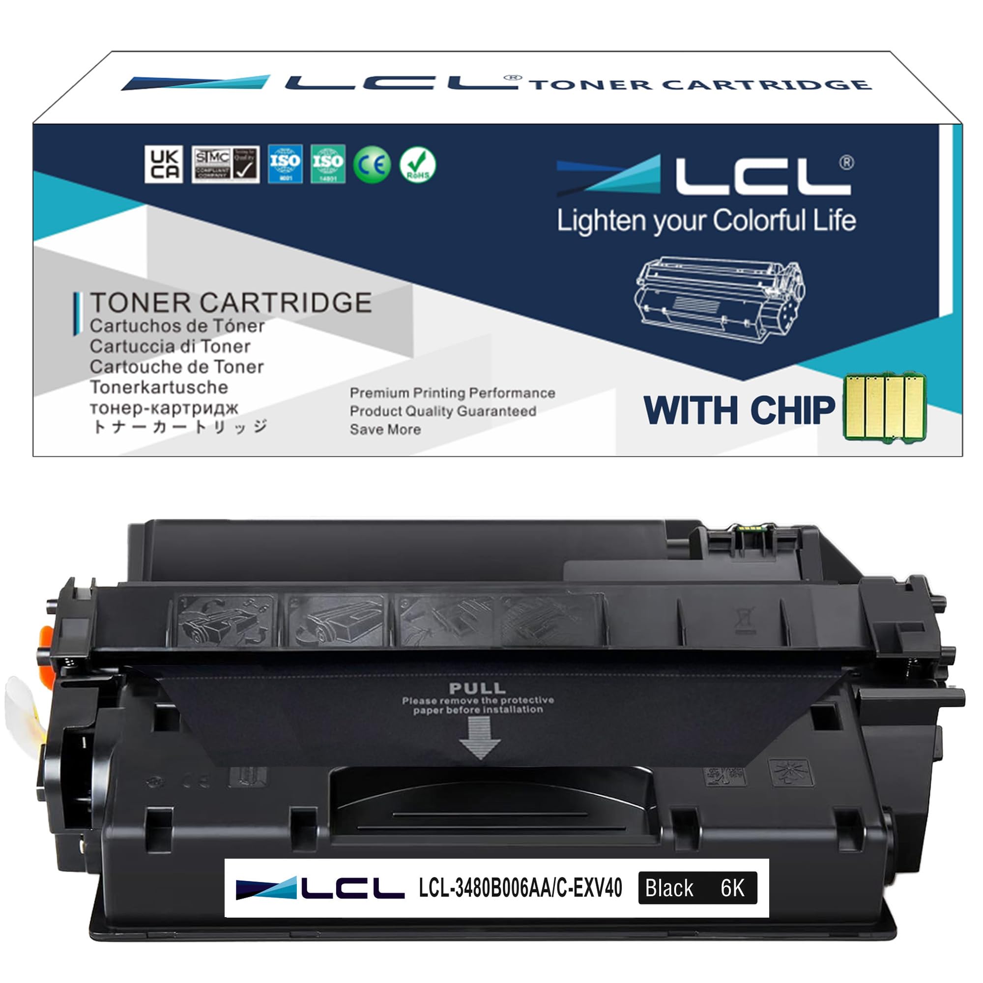 LCL Compatible Toner Cartridge 3480B006AA C-EXV40 C-EXV 40 (1 Black) Replacement for Canon IR-1133 IR-1133A IR-1133IF