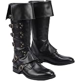 Ramede Medieval Pirate Boot Covers for Renaissance Boots Cover | Halloween Steampunk Viking Gothic Cosplay Costume Accessory