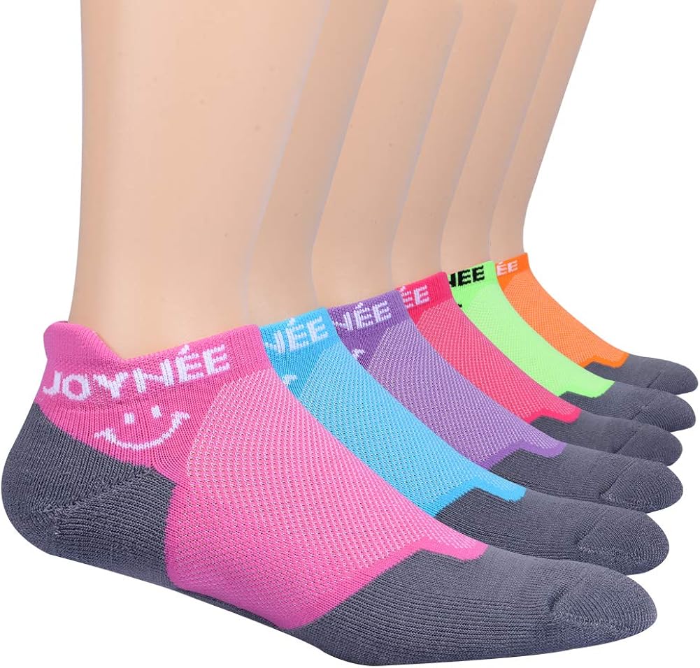 JOYNÉE Ultralight Ankle Athletic Running Socks Low Cut Sports Cushion Socks with Heel Tab for