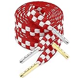 YJRVFINE Flat Checker Shoe Laces: 2 Pairs 45 Inch