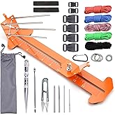 KOKKOYA Paracord Jig Tools Bracelet Making Kit Paracord Jig Weaving Tools Accessories Loom DIY Craft Maker with 5 Cords and 6 Buckles with Marlin Spike Kit (Carroty)
