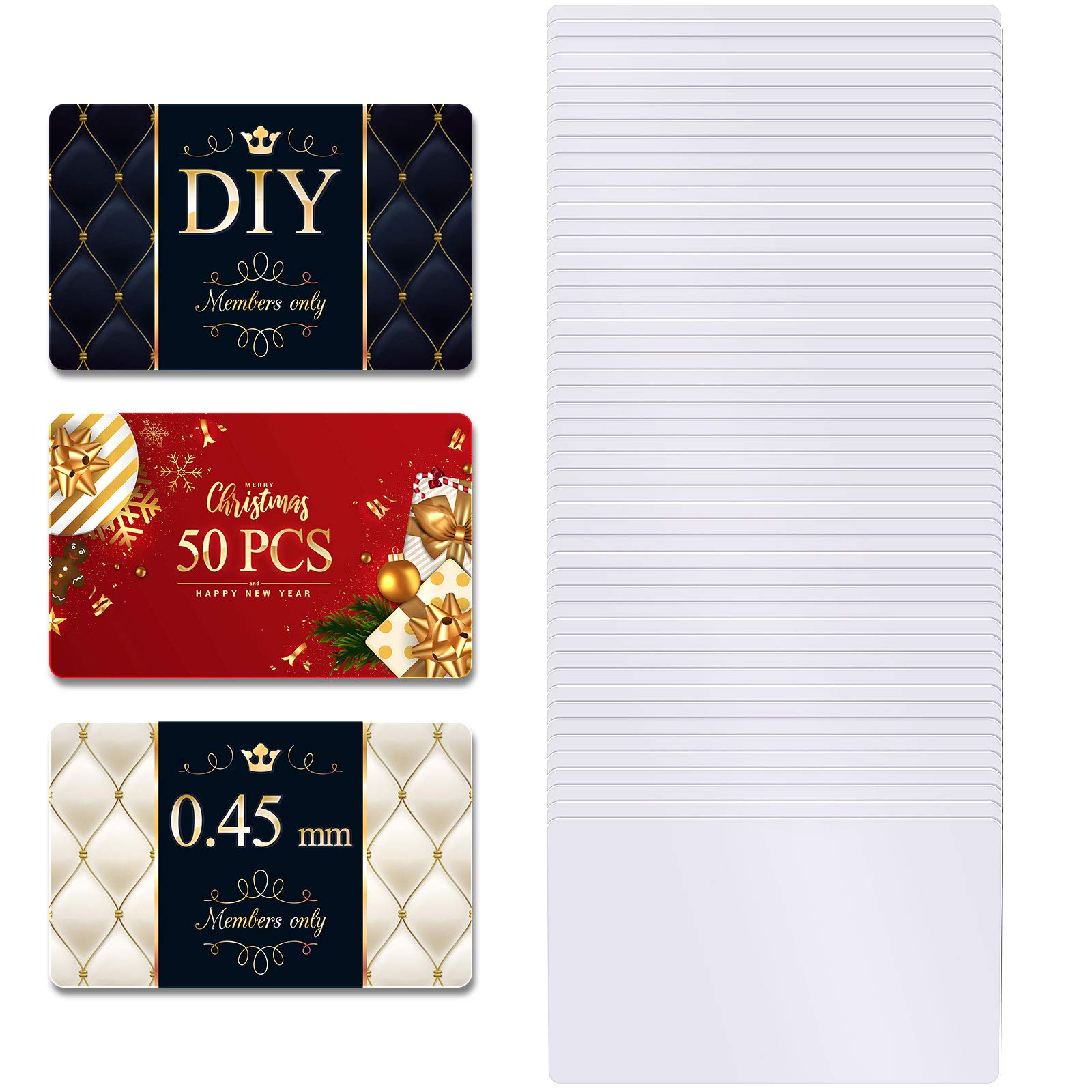 Sublimation Metal Business Cards 0.45 mm Thick Sublimation Blanks Business Cards White Aluminum Blanks Name Card for Custom Engrave Color UV Print 3.4 x 2.1 x 0.018 Inch (50 Pieces)