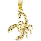 Gold Scorpion Charm Pendant - 10 Karat Gold - Scorpion Jewelry - Scorpio Zodiac Jewelry