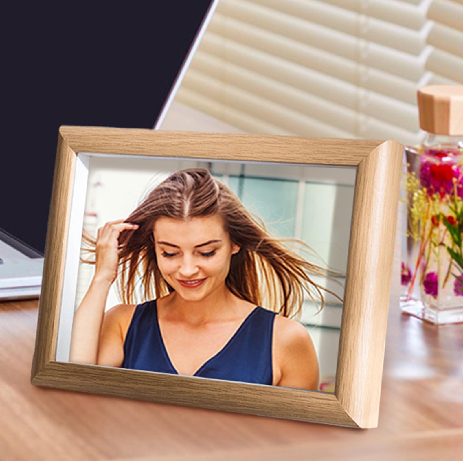 marysgift 8x10 Photo Frame Personalised Photo Frames Glass Window Picture Frame 20.4 x 25.5 CM for Home Family Office Decor (Wooden, 10x8)