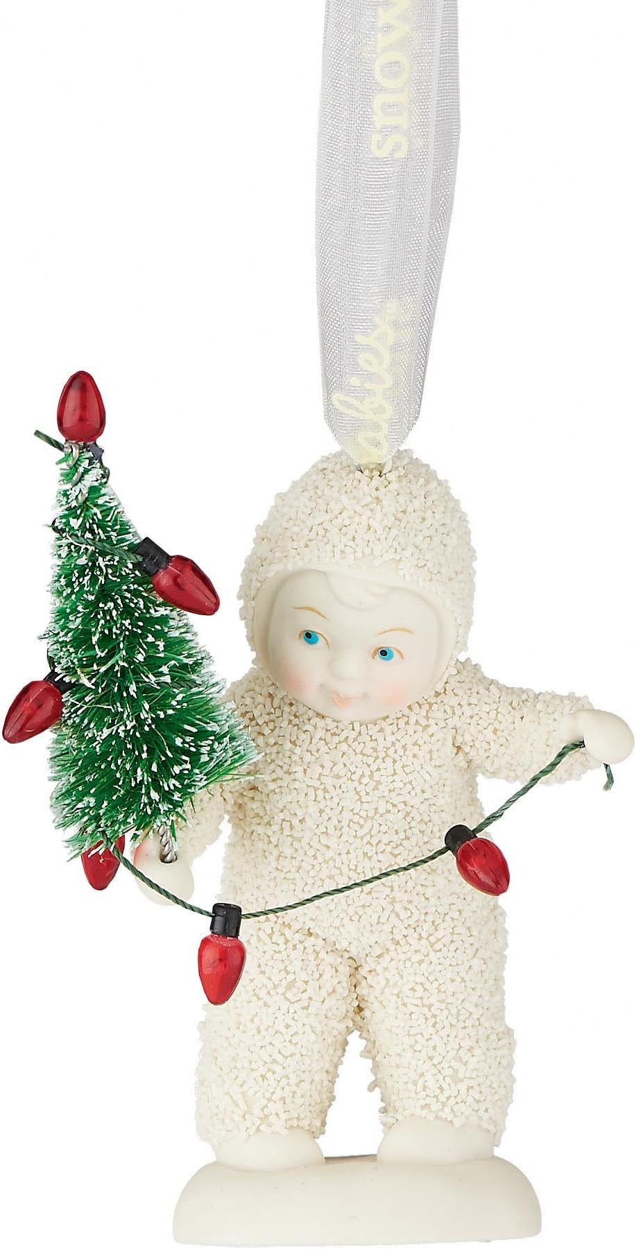 Snowbabies Lighting the Tree Hanging Ornament Figure