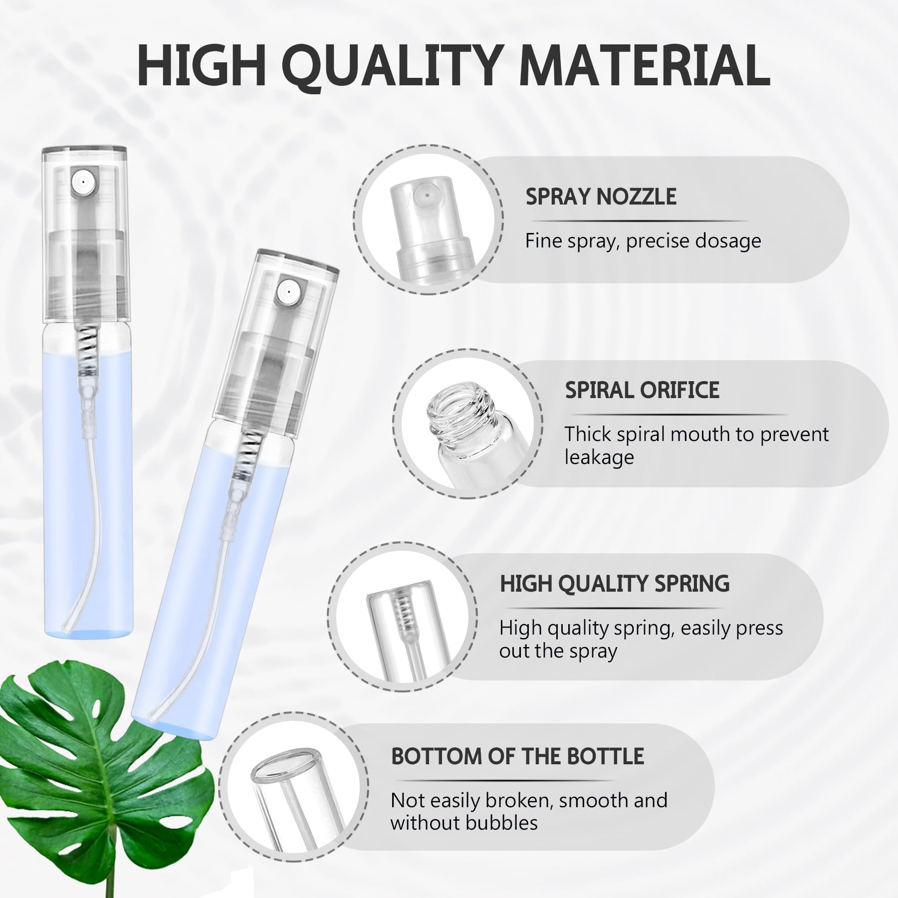 Mini Spray Bottle 105PCS 5ML Clear Glass Perfume Bottles Refillable Fine Mist Spray Bottles Empty Fragrance Sample Spray Containers Cosmetics Atomizer for Cleaning,Travel,Essential Oils