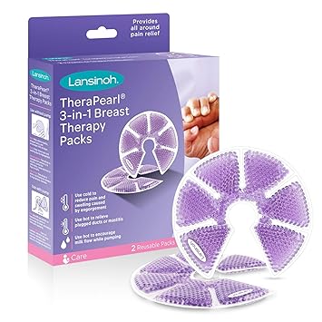 Amazon Com Lansinoh Therapearl 3 In 1 Hot Or Cold Breast Therapy Pack With Cover 2 Count Nursing Bra Pads Baby