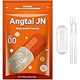 Angtai JN Gelatin Capsules Size 00 Empty Pill Gel Caps Pure Bovine Clear (100 Count) Gluten Free, Non-GMO, Halal Certified Filling Kit with 2 Spoons for DIY Your Own Supplements