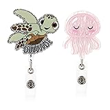 Framendino, 2 Pack Cute Jellyfish Badge Reel