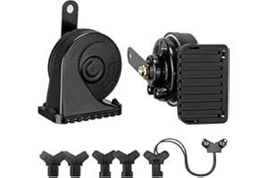 BANHAO Auto Horn Suitable for Chevy/GMC/Ford 12V Car Horns Loud with Protective Grill Dual-Tone Electric Snail Horn Waterproof and Dustproof