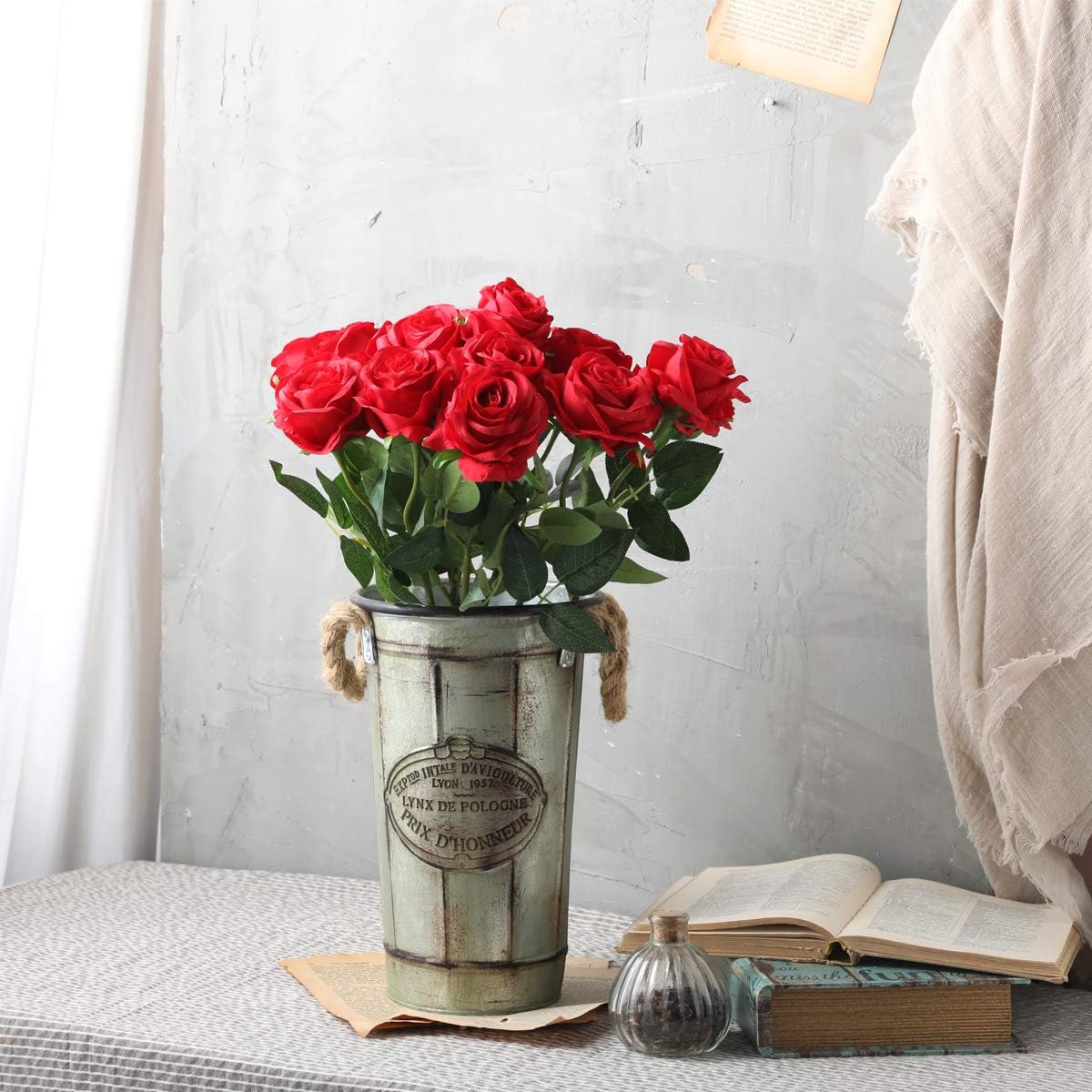 Nubry Artificial Silk Rose Flower Single Stem Lifelike Fake Rose for Wedding Bouquet Floral Arrangements Home Party Centerpiece Decoration - Image 5