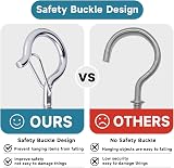 KINGLAKE Screw in Hooks 30 Pcs Q Hanger Hooks for Outdoor String Lights Silver view 5