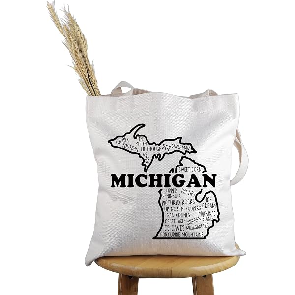 Michigan Make-up-Tasche – Wasserdichte Kosmetiktasche Mit Michigan-Logo, 22,9x17x5 Cm, Canvas
