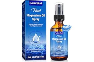 BHMSHY Magnesium Oil Spray-100% Organic Natural Magnesium Spray-Nourish The Skin-Easy to Absorb and Use-Glass Bottle 2 fl oz