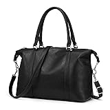 LOVEVOOK Damen Handtasche Schwarz Lederimitat Tasche Damen Umhängetasche Damen B