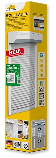 Schellenberg 20081 SB-Rollladen 110 x 130 cm, 45°, weiß/grau