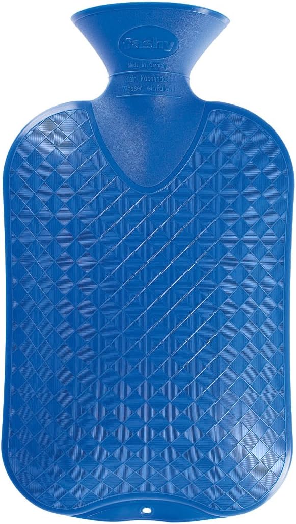 Fashy Plain Hot Water Bottle 2.0L, Assorted colours, Blue, Red, Cream, Grey, 2 l (Pack of 1)