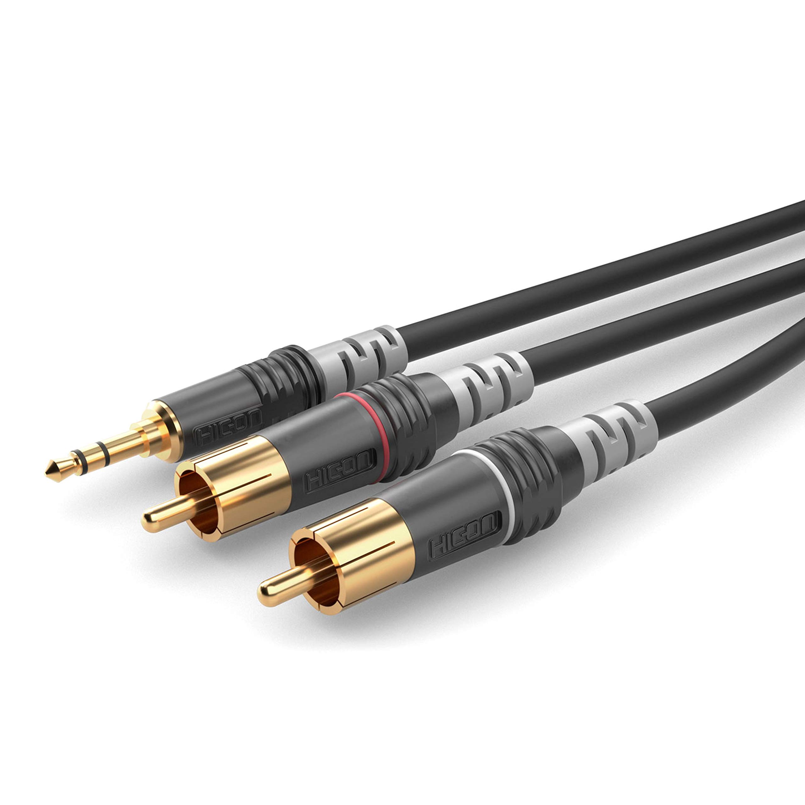 SommerCable HBA-3SC2-0300 Jack/RCA Audio Connection Cable [2x RCA Male to 1x Jack Plug