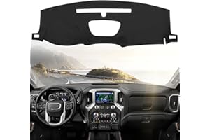 BERKSYDE Leather Dashboard Dash Cover Mat Carpet PU Compatible with 2019-2022 Chevrolet Silverado&GMC Sierra 1500/2500HD/3500HD