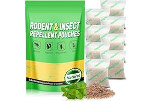 ZEKRIO Mouse and Insect Repellent Pouches, Pest Repellent 8 Pouches, Peppermint Oil Rat Repellent for Mice Rats Squirrels Ants, Natural Mouse Deterrent for House, Garden, Car, RV, Garage, Basement
