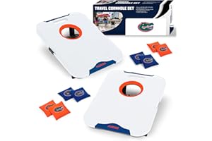Wild Sports NCAA Pro Football All-Weather Cornhole Set - Travel Bean Bag Toss Set Includes 8 Bean Bags