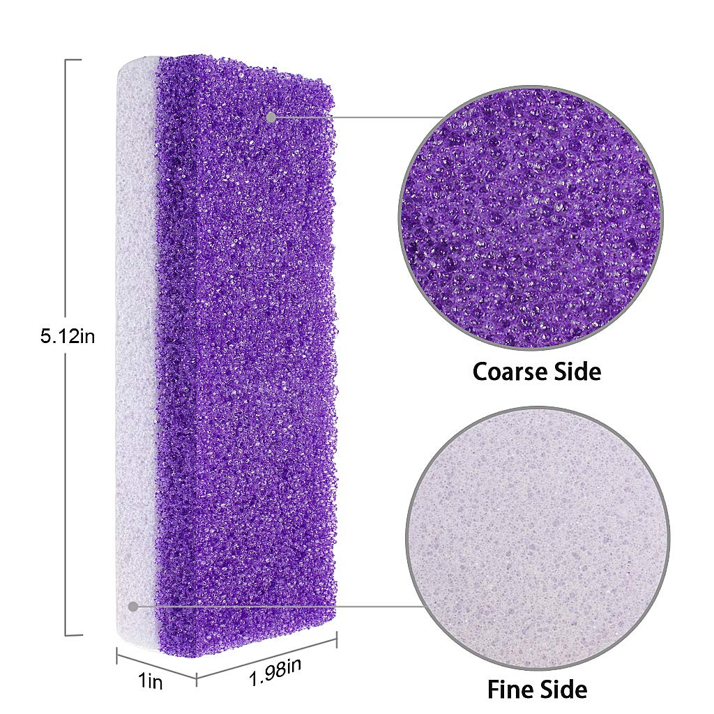 Edealing Foot Pumice Stone,4 Packs Double Sided Hard Skin Callus Remover, Dead Skin Scrubber Pedicure Tools for Foot Caring-Purple: Beauty