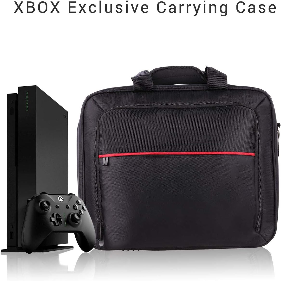Xbox Carrying Case Compatible with Xbox 360/ Xbox One/ Xbox One X/S Large Capacity Xbox Travel Case for Xbox Game Console and Wireless Controllers, with Padded Shoulder Strap - Fits All Xbox Models: Electronics