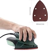 Yibaijia 60 Pcs Sanding Discs 5 Holes Triangle Hook Loop 40/80/120/180/240/320 view 2