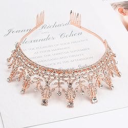 COCIDE Rose Gold Tiara and Crown for Women Birthday