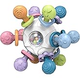 Yummy Baby Montessori Soft Rubber Cute Teether Ball Activity Sensory Toy (White)