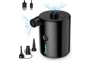TECHSHARE Air Pump for Air Mattress, Air Mattress Pump for Inflatables, Quick Fill Inflator Deflator Air Pump Perfect for Outdoor Camping Inflatable Boat Blow Up Pool Water Toy Car Air Bed