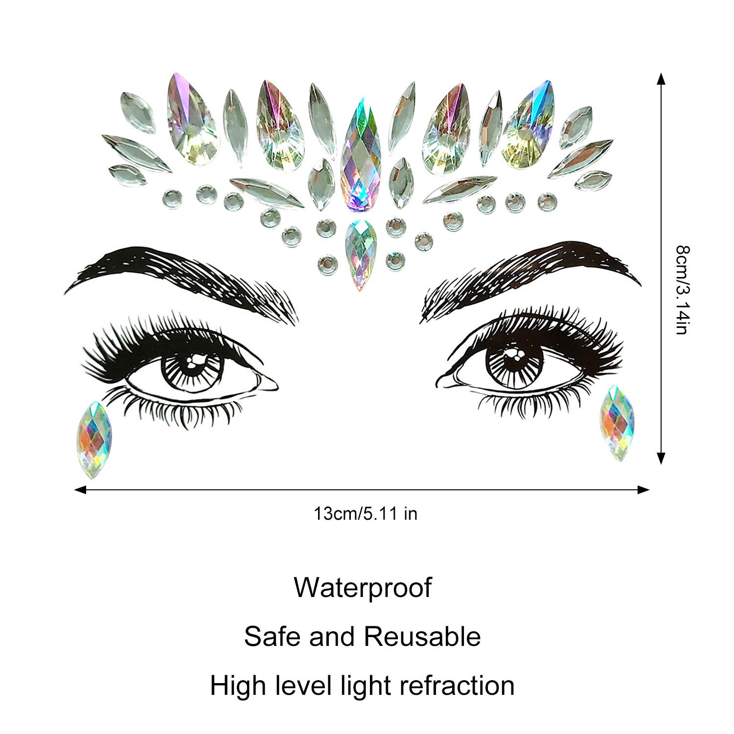 Aniwon 2PCS Halloween Spider Web Headband+2 PCS Rhinestone Face Jewels, Spider Headband Halloween Party Headband Hair Hoop with Mermaid Face Gems Glitter for Women Halloween Cosplay Party Costume