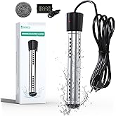 BSEED Immersion Water Heater Electric, 2000W Fast Heating Portable Water Heater with 304 Stainless Steel Guard & Digital LCD Thermometer, Heats 5 Gallons in Minutes for Camping, Bath & Small Pool
