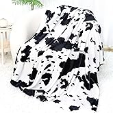 Fleece Throw Blanket for Women Men, Black White Soft Cozy Fuzzy Fleece Throw for Couch, Bed, Sofa & Office, Warm Plush Bedding for All Seasons 50" x 60"