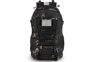 Jueachy Tactical Backpack for Men Hiking Day Pack Molle Military Rucksack Waterproof 30L EDC Bag with USA Flag Patch