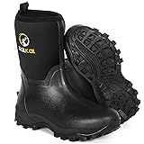 Kalkal Rubber Boots for Men, Waterproof Mid Calf