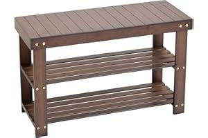 GHWIE Bamboo 3 Tier Shoe Rack Bench, Premium Shoe Organizer or Entryway Bench, Perfect for Shoe Cubby, Entry Bench, Bathroom Bench, Entryway Organizer, Hallway or Living Room