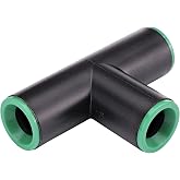 Raindrip 347G00UB Compression Tee, 1/2-Inch, Drip Irrigation Fitting for Supply Tubing and Dripline, Black with Green