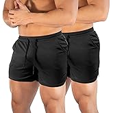TEZO Mens 5" Gym Workout Shorts Athletic Running Training Quick Dry Short Pants Pockets Lightweight Mesh Activewear